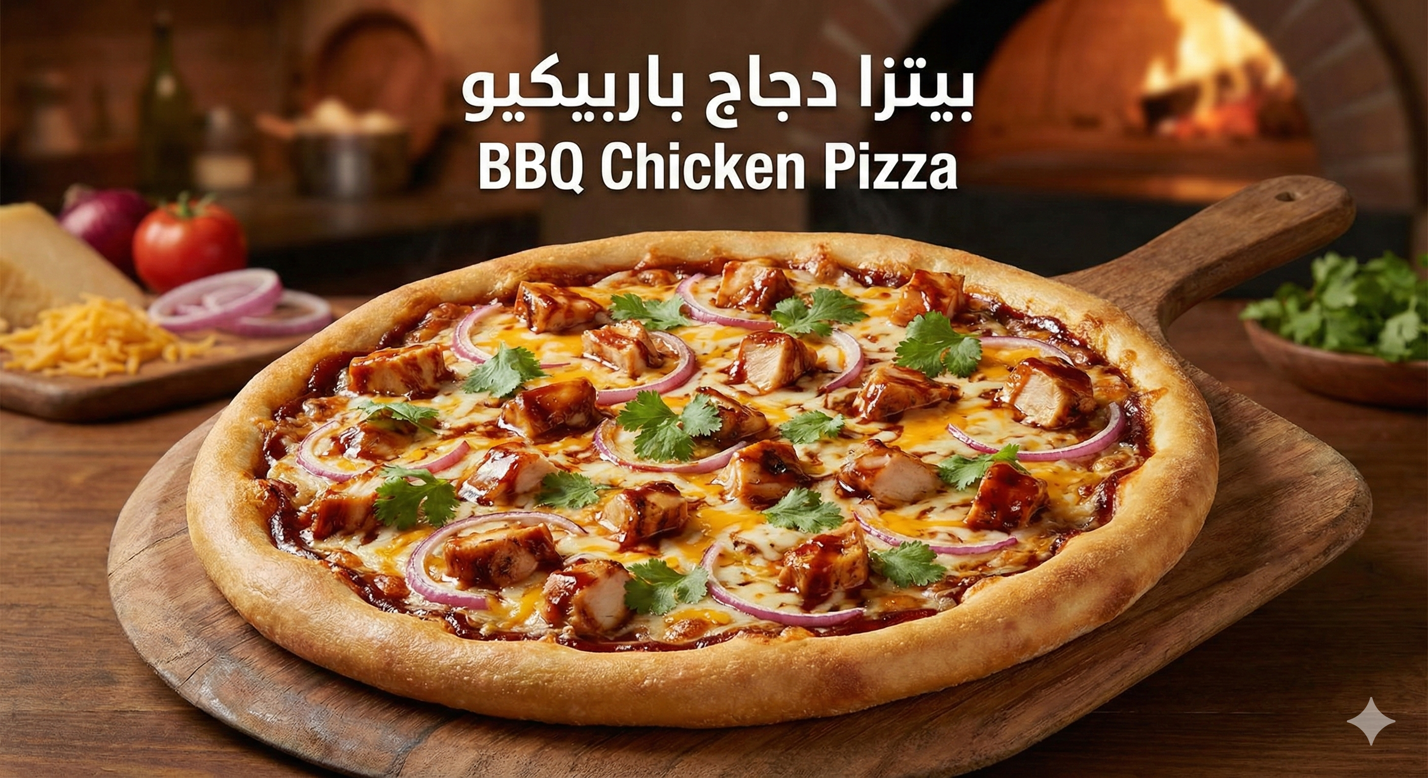 بيتزا دجاج باربيكو صغير