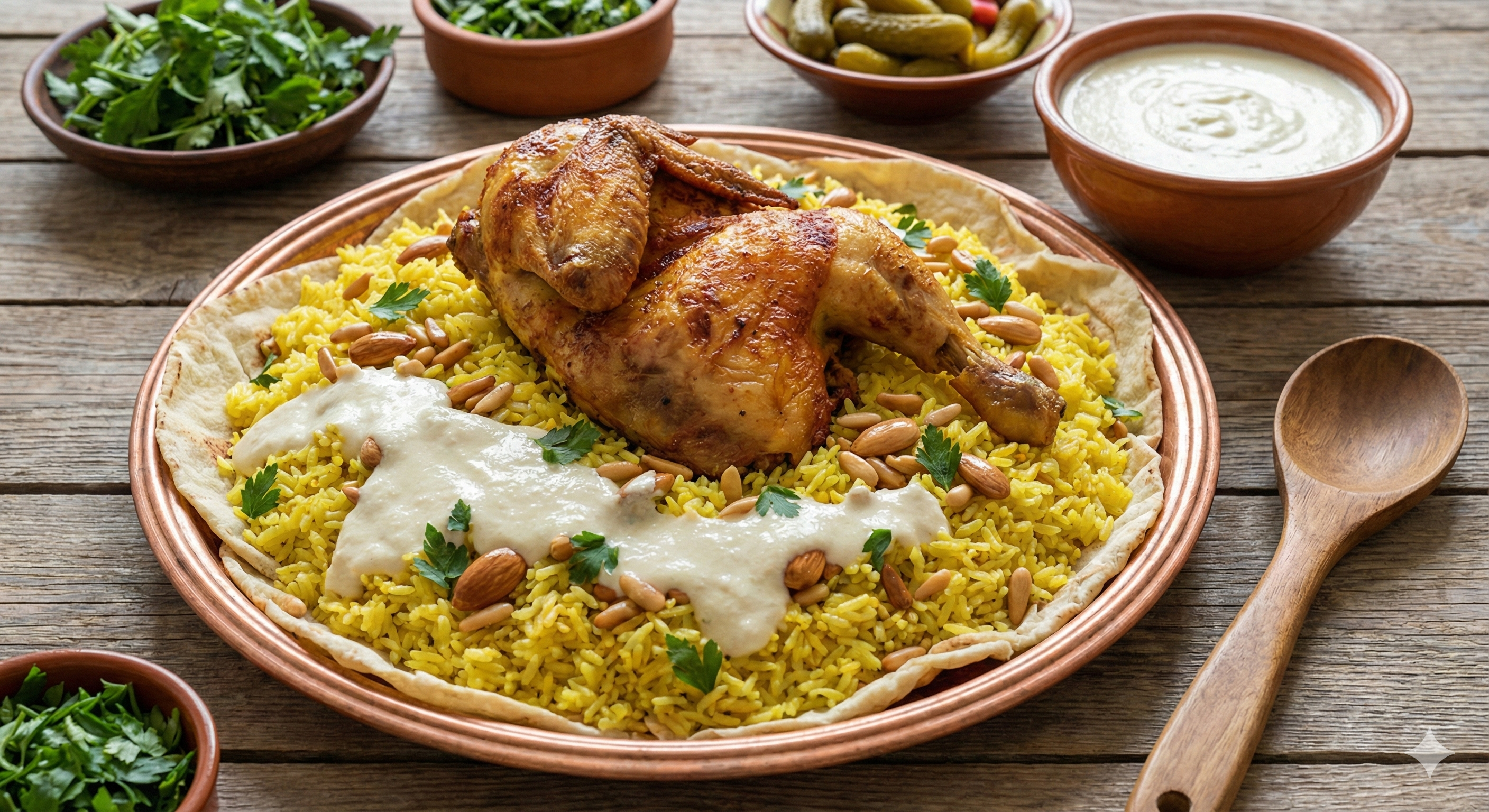 منسف دجاج نصف دجاجة